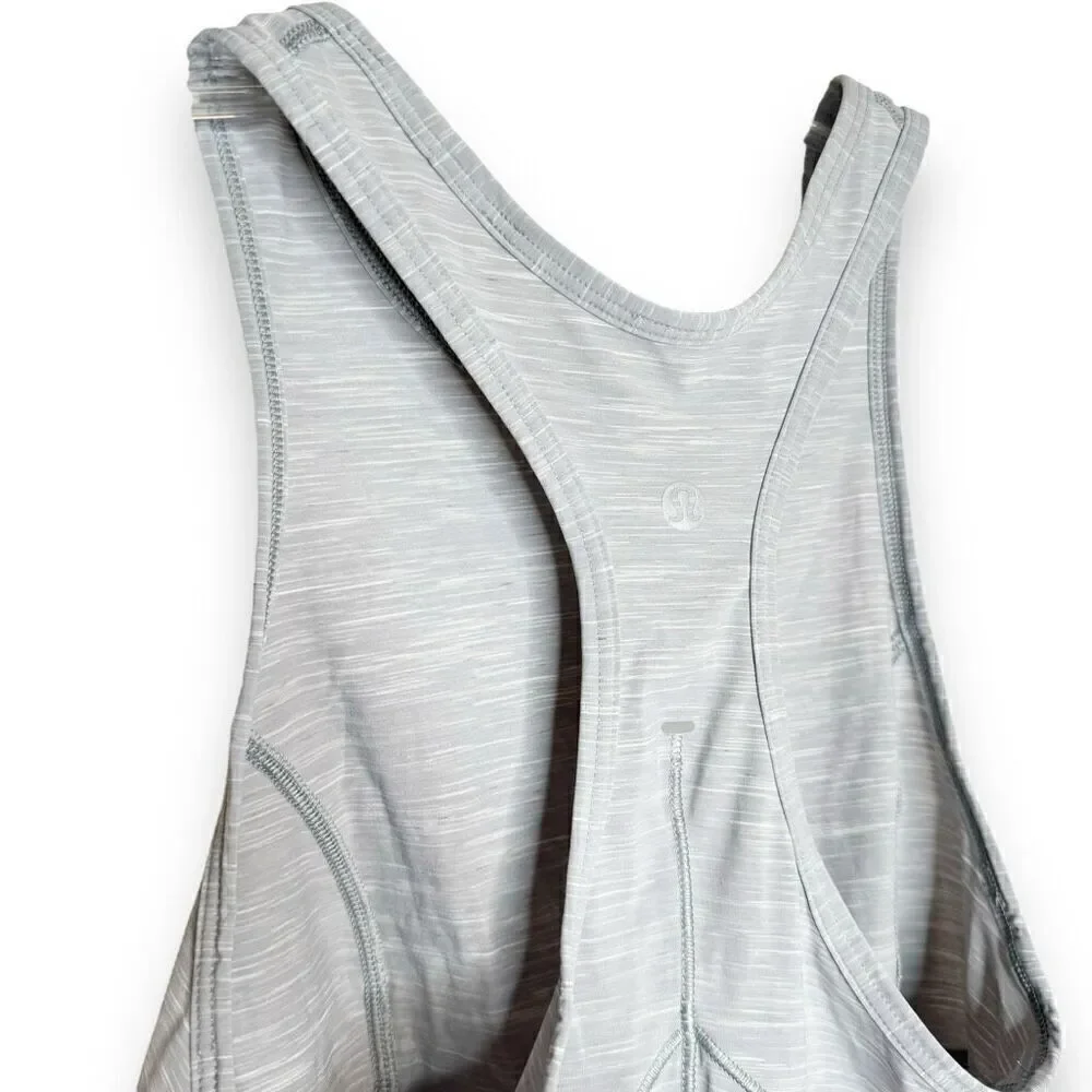 Lululemon Power Thru Crop Tank Top Heathered Rhino Grey Racerback Women's Size 4